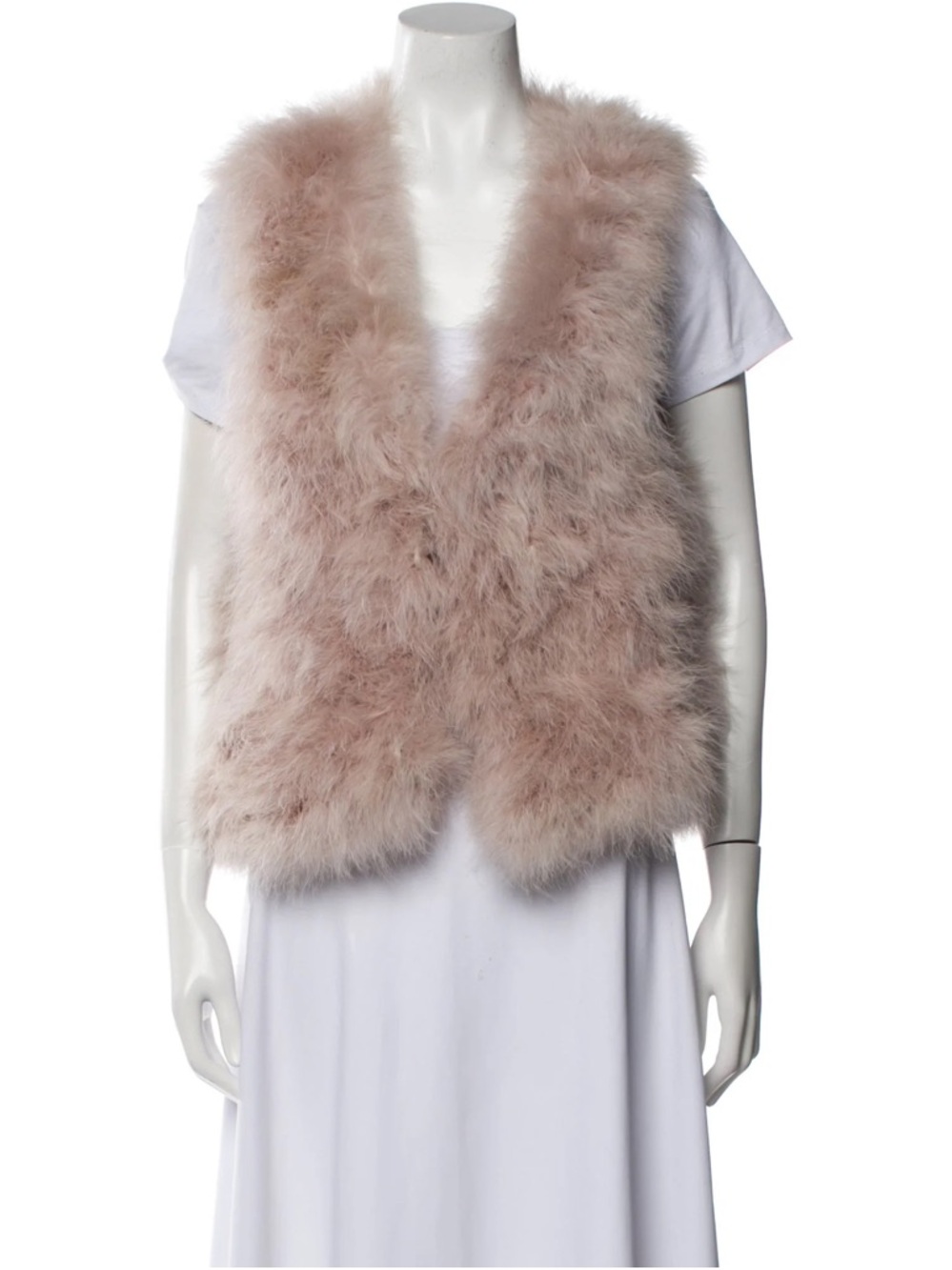 Club Monaco Blush Pink Feathered Faux Fur Vest